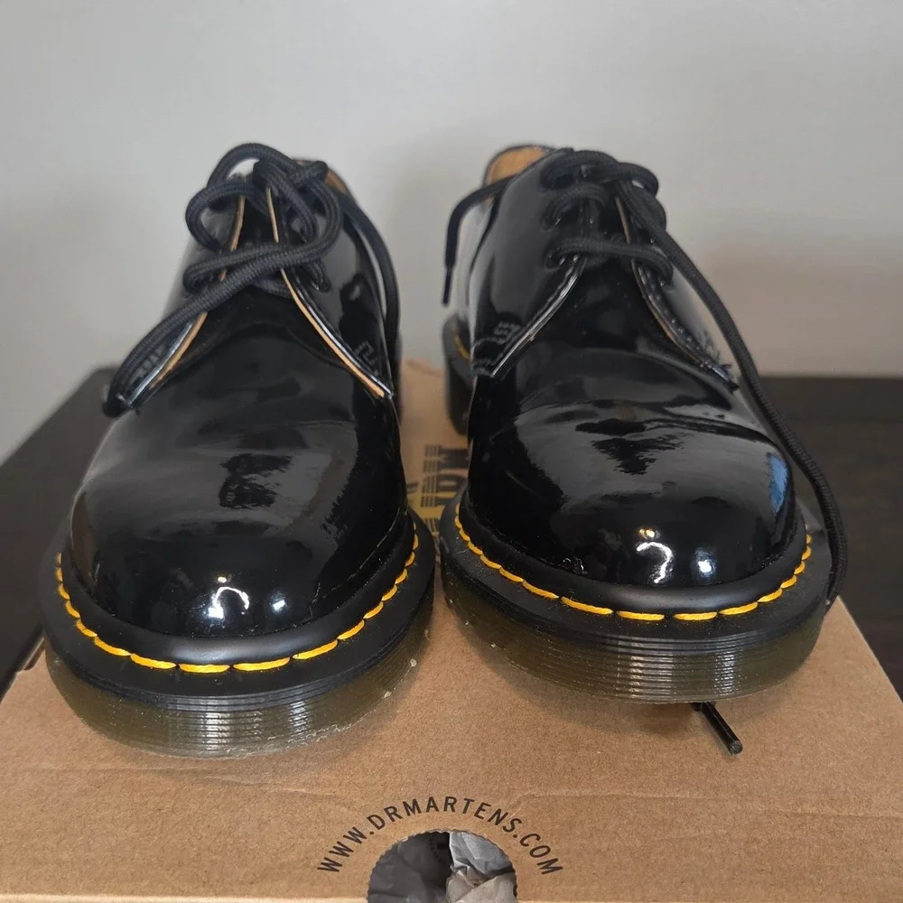 Dr. Martens 1461 Black Patent Leather Oxfords Grunge Preppy US 9
